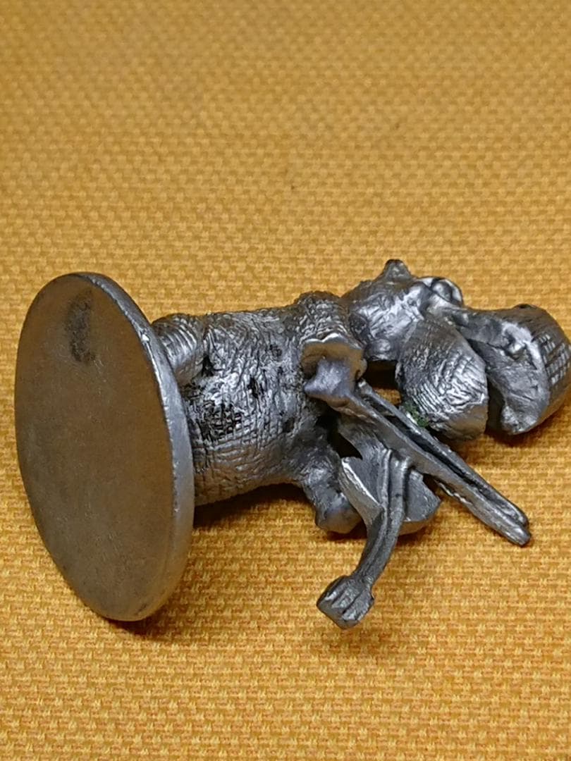 カバ　河馬　金属　彫像　オブジェ　置物　インテリア　工芸品　美術品　A1298