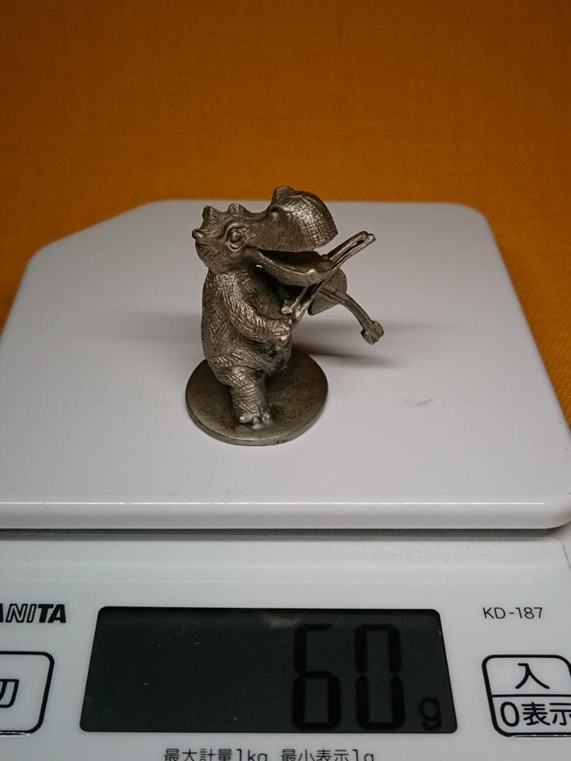 カバ　河馬　金属　彫像　オブジェ　置物　インテリア　工芸品　美術品　A1298