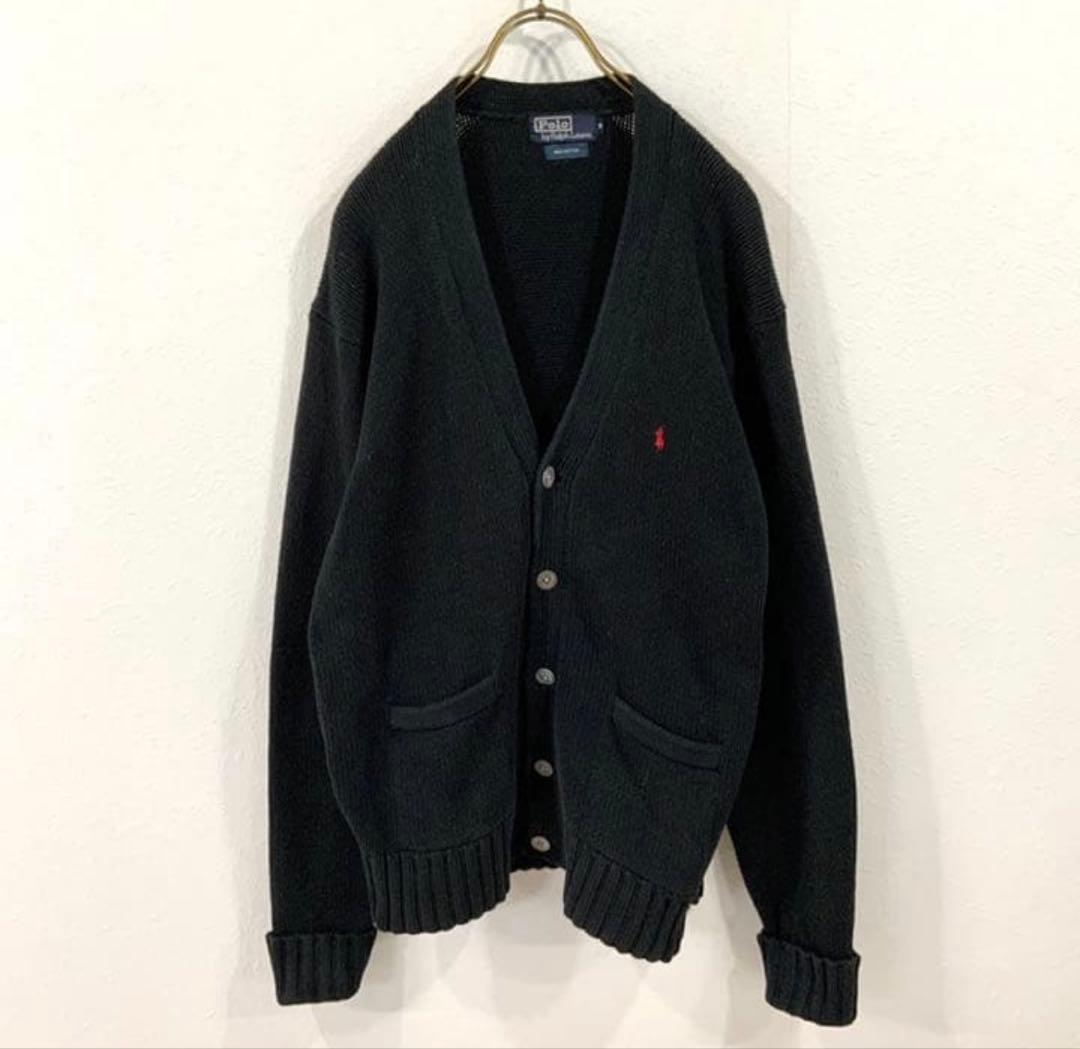 【美品】90‘s Ralph Lauren ローゲージ コットン カーディガン