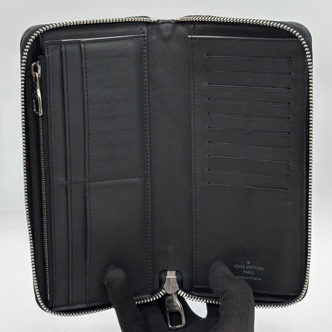 極美品 現行 箱袋 ルイヴィトン モノグラム カウハイド ヴェルティカル 長財布