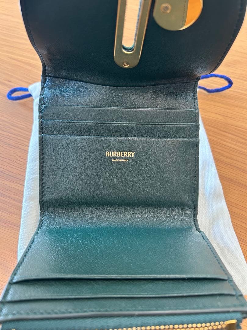 BURBERRY 三つ折り財布 ロッキングホースファスナーウォレット　グリーン