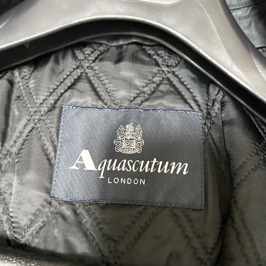 美品　アクアスキュータム　トレンチコート　キルティングライナー付　ベルト　玉虫色