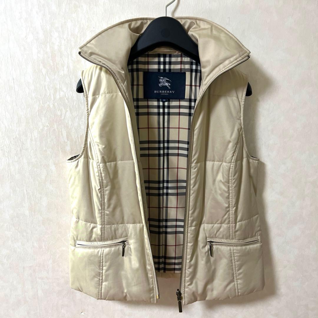 BURBERRY バーバリーロンドン 中綿ダウンベスト ノバチェック 38 美品