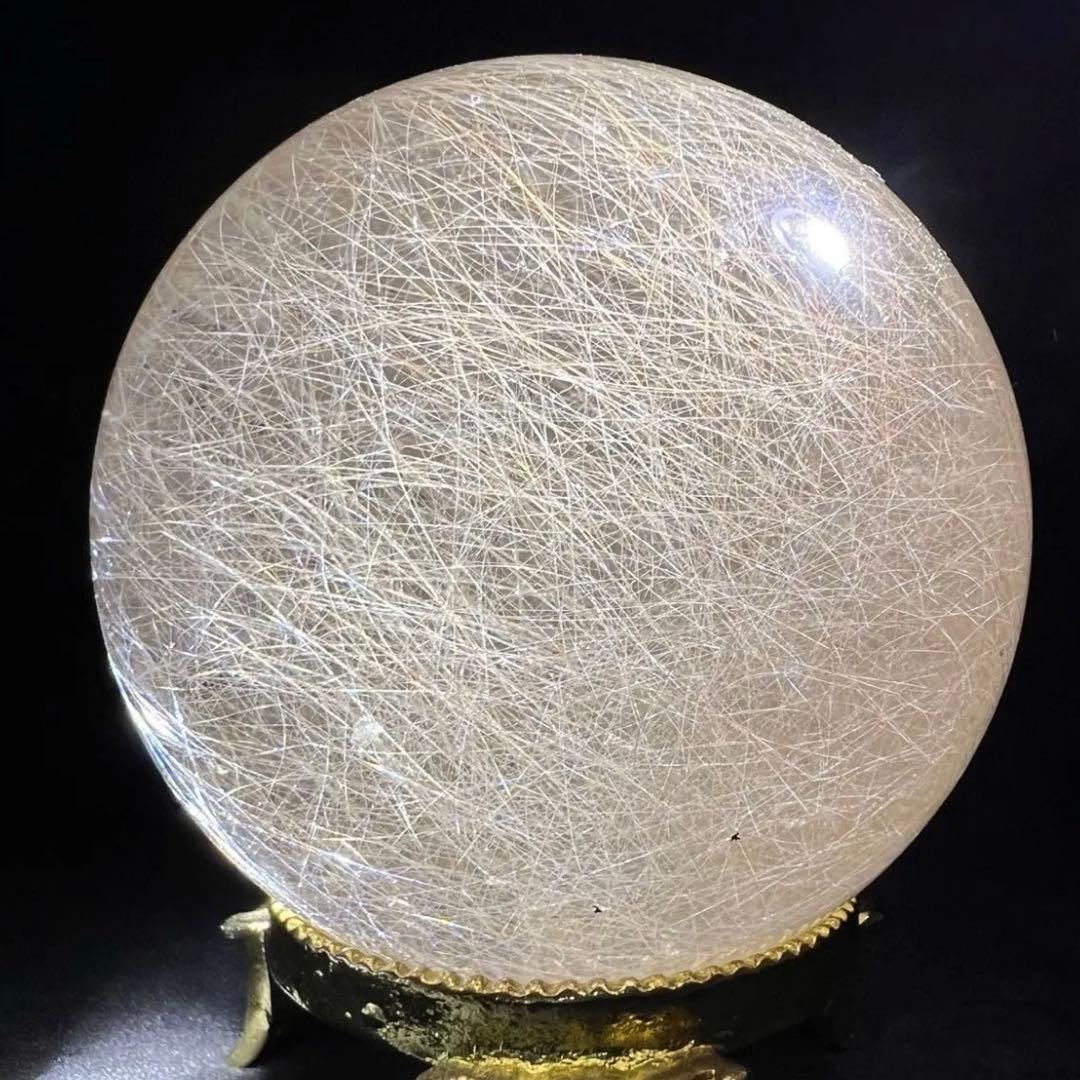 ☆激煌☆美宝珠☆極上別格品☆レインボー ルチル ゴールド シルバー 丸玉 天然石