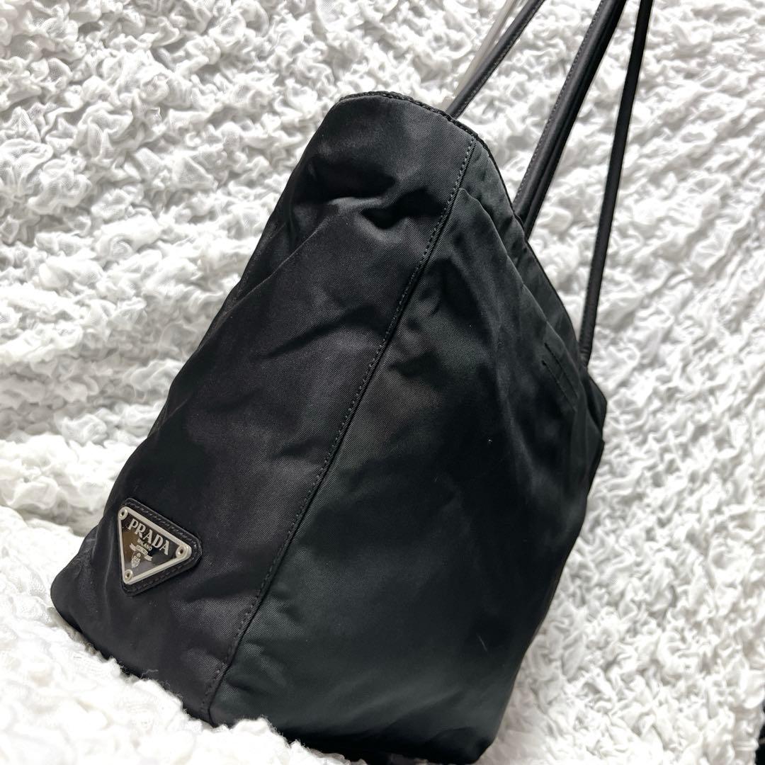 美品✨PRADA プラダ　ナイロン トートバッグ 三角プレート 黒　肩掛け