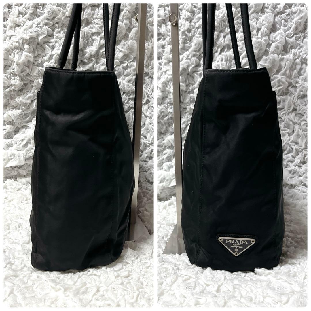美品✨PRADA プラダ　ナイロン トートバッグ 三角プレート 黒　肩掛け