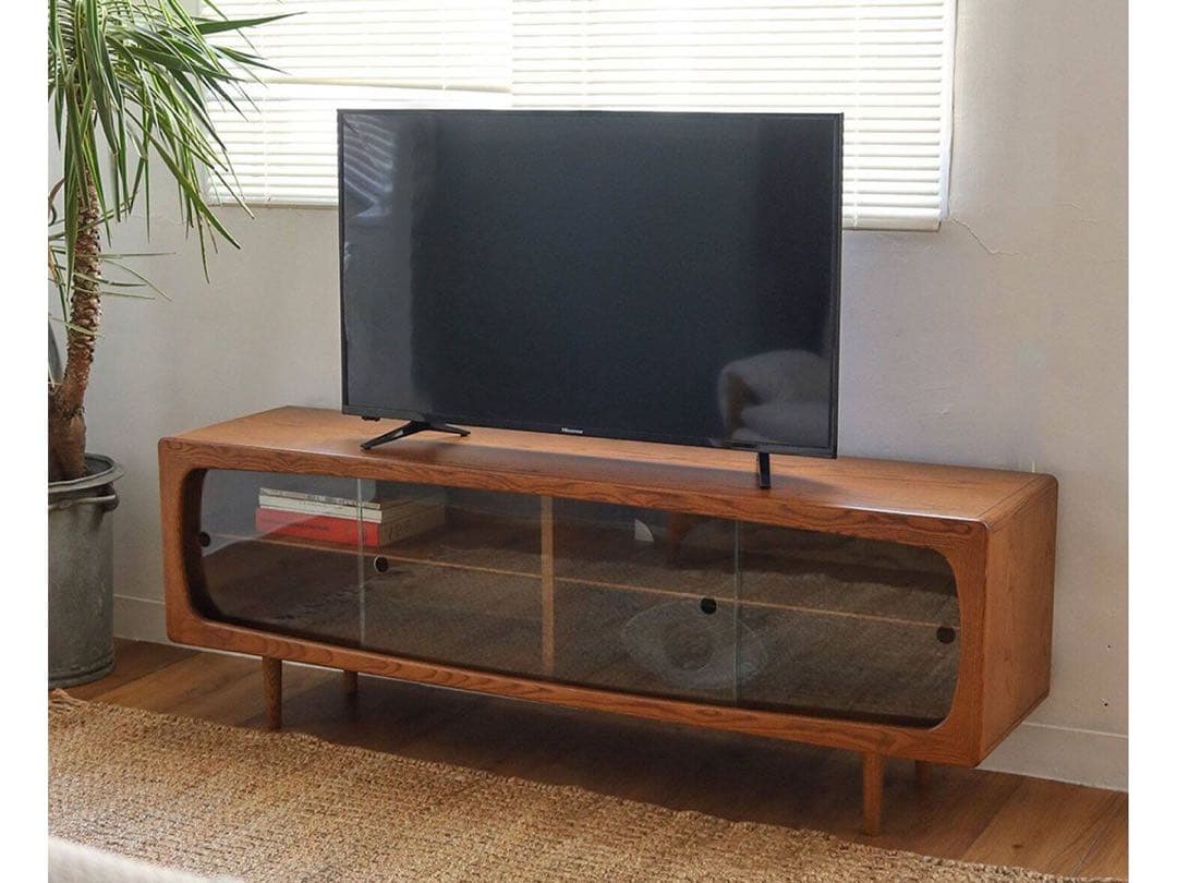 マリメッコ　AROS TV BOARD ブラウン 木製 ガラス扉付き