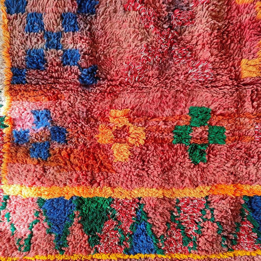 ヴィンテージ モロッコ製 アシンメトリーデザインラグ 195×103cm