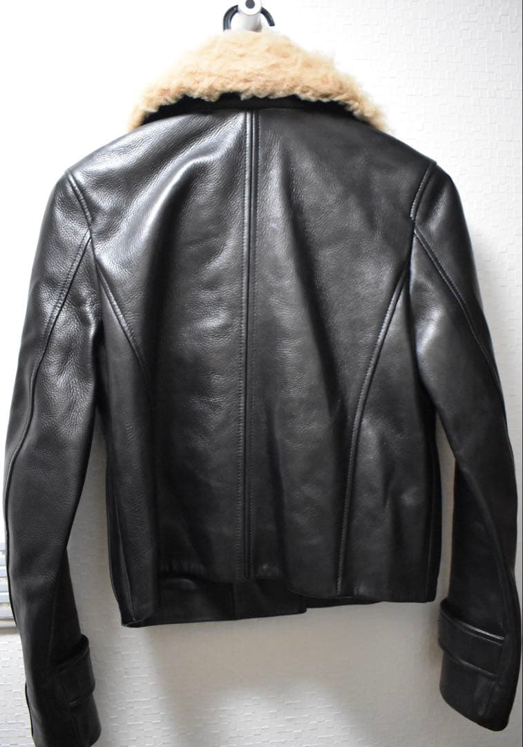 Acne Studios 牛革羊毛シアリングトリムレザージャケット 36