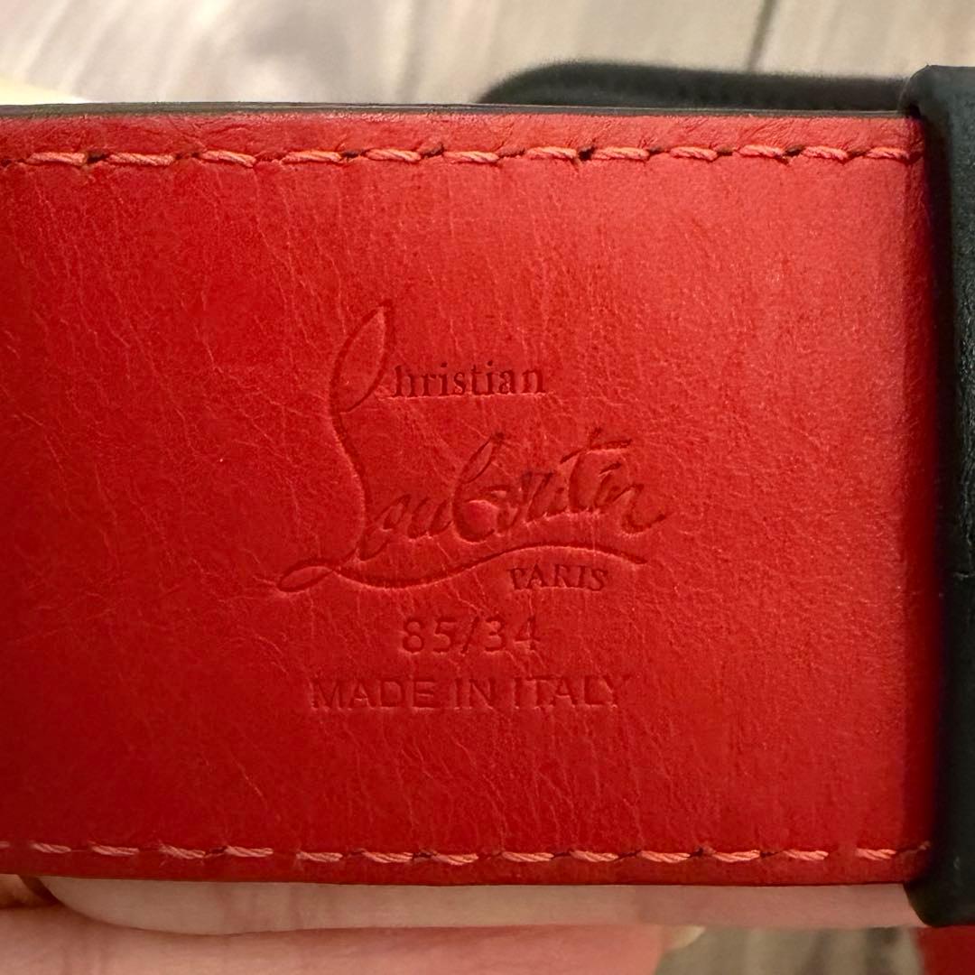 Christian Louboutinルブタン メンズベルト レザー 黒赤