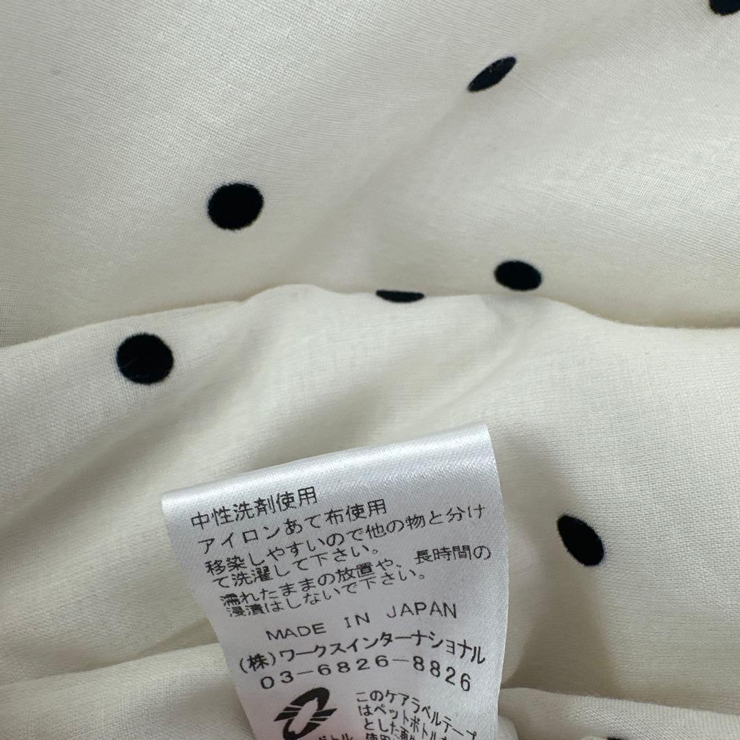 ツルバイマリコオイカワ 24ss ドット パフスリーブ ペプラムブラウス　新品