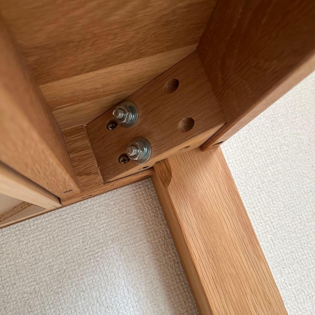 無印良品　木製テーブル（引出付）　オーク材　80cm