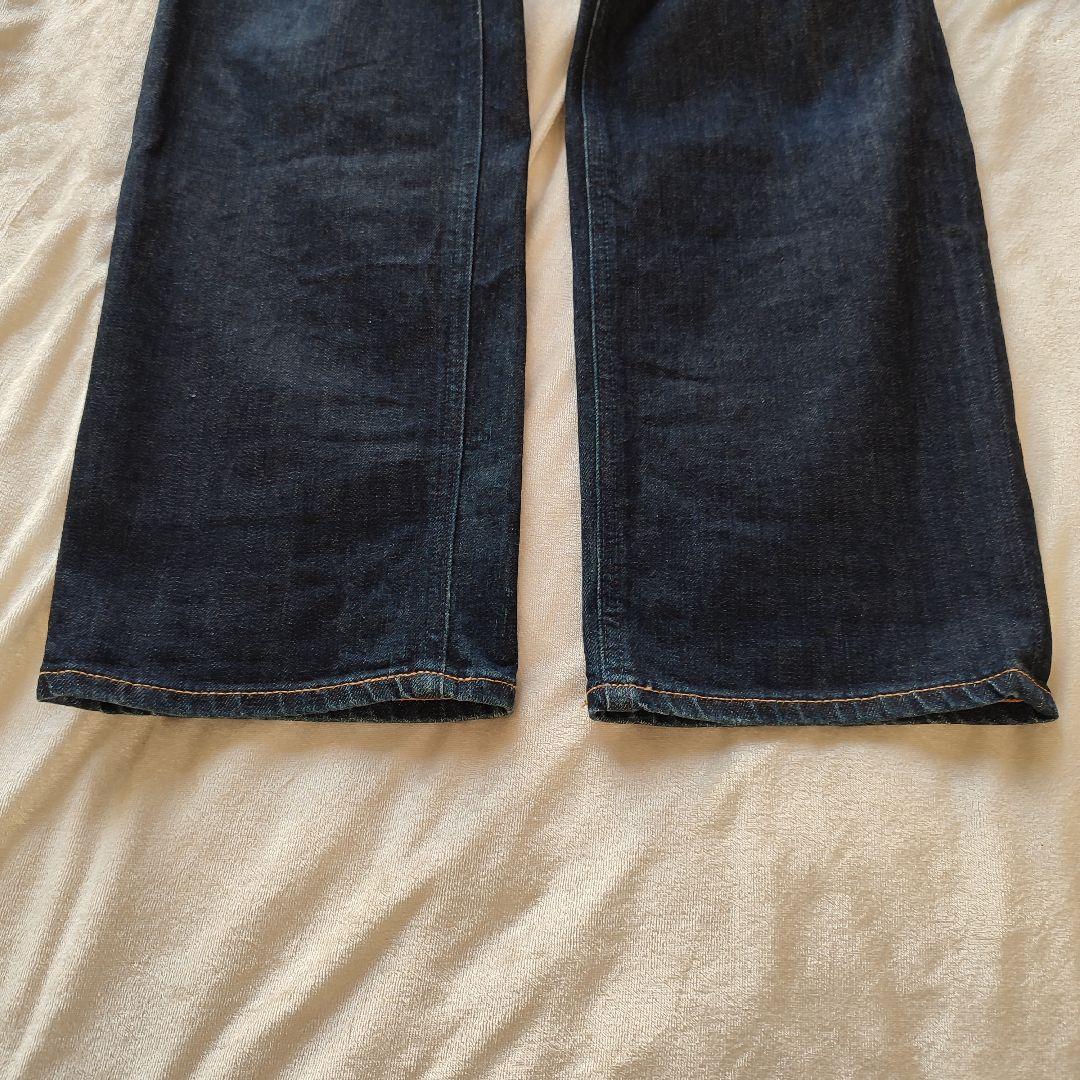 [美品]YANUKヤヌーク Leaレア 23デニムジーンズパンツ濃紺