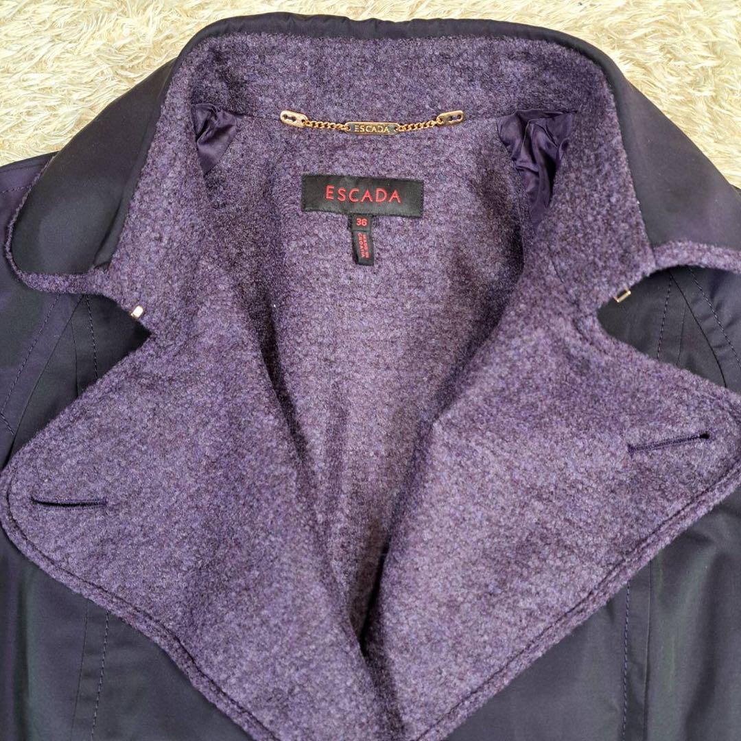 希少色　未使用品　エスカーダ　トレンチコート　パープル
