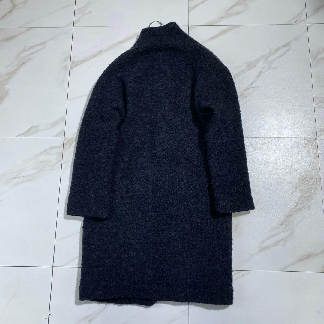 現行♡pas de calais レトロパイルインレーコート ノーカラー ウール