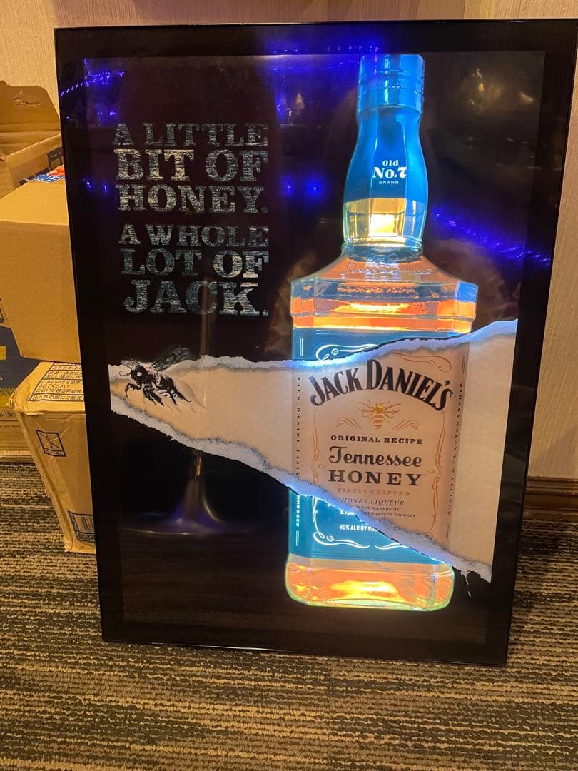 非売品 ジャックダニエル ハニー ネオンサイン 看板 黒
