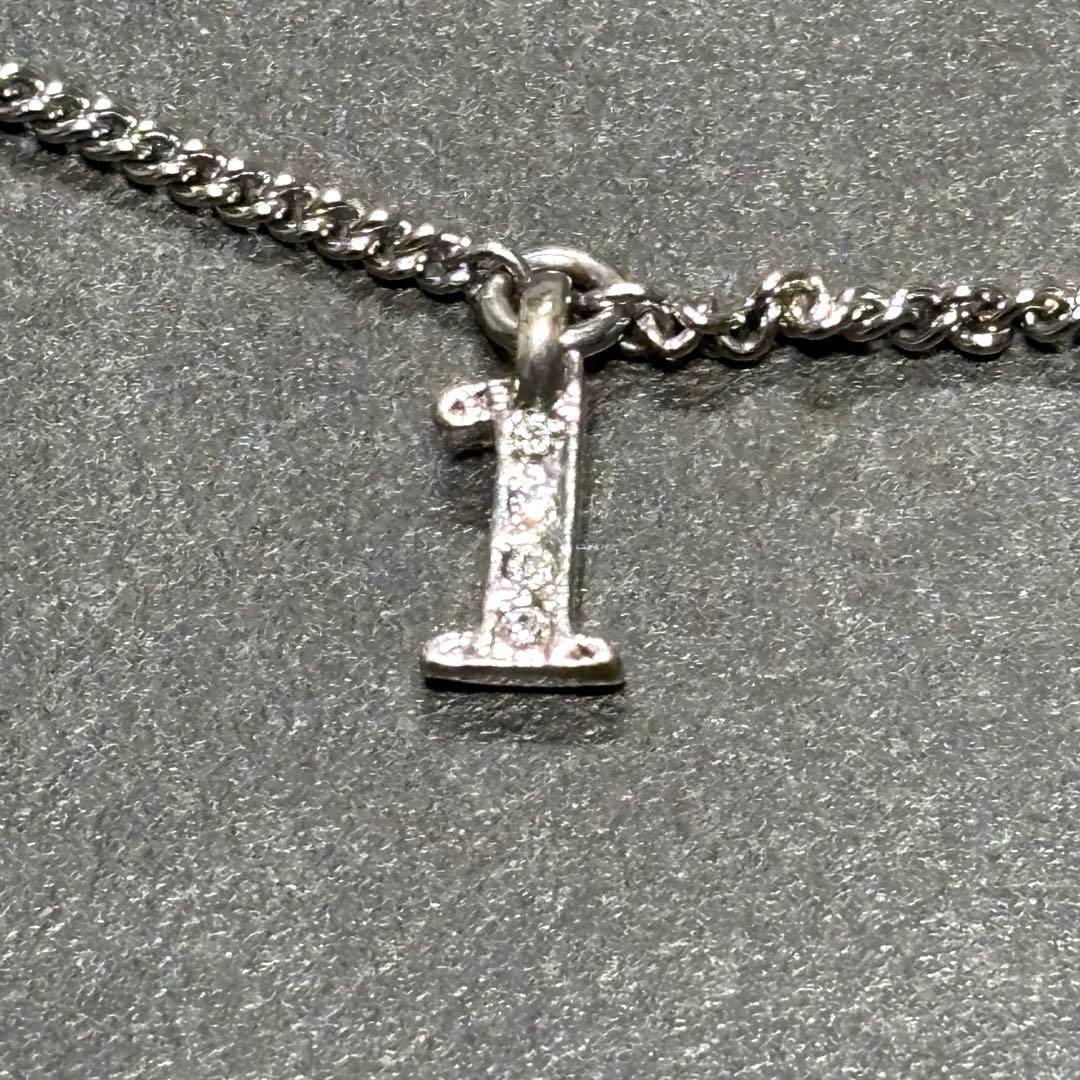 美品 Dior ディオール ラインストーン ロゴチャーム ブレスレット シルバー