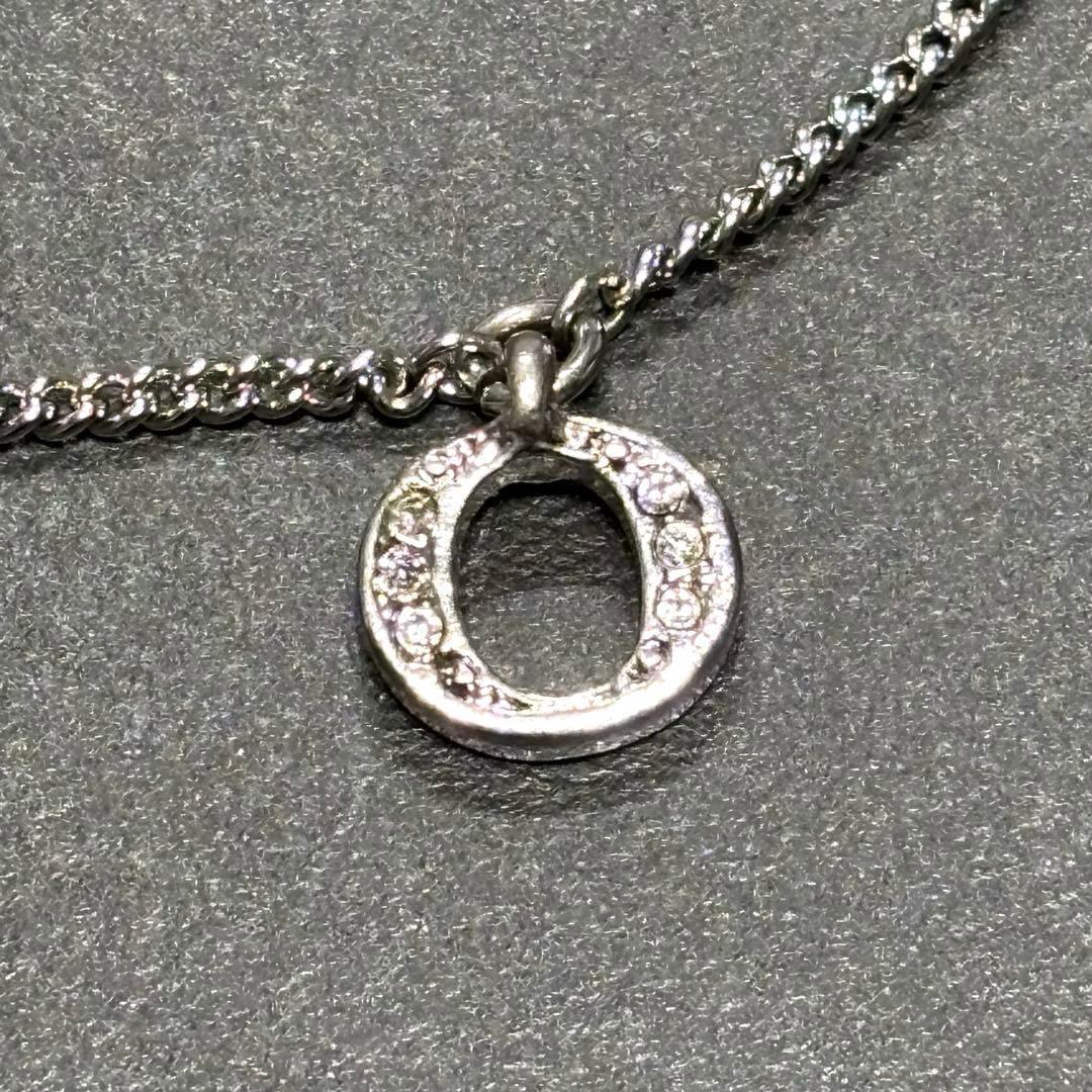 美品 Dior ディオール ラインストーン ロゴチャーム ブレスレット シルバー