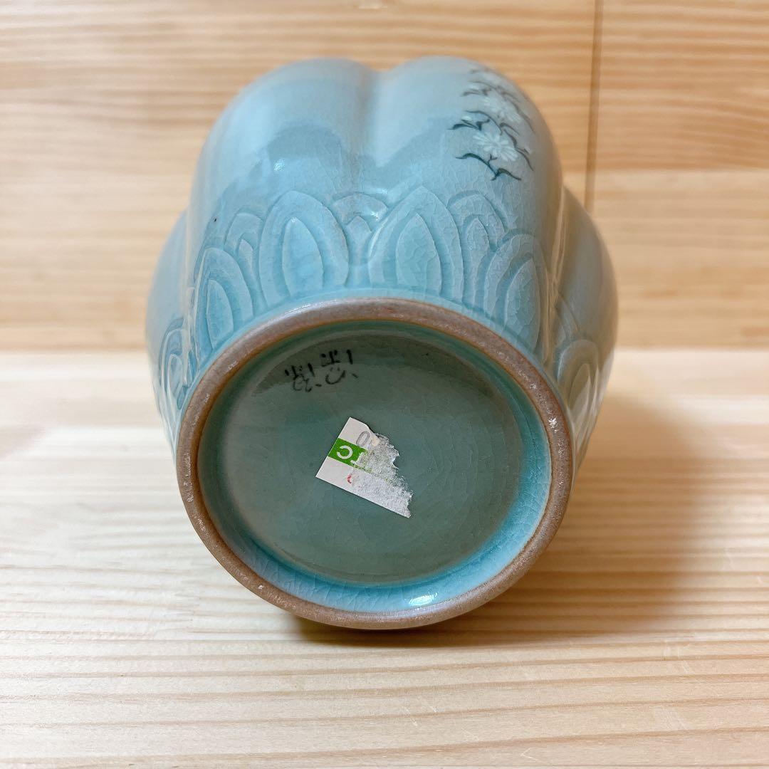 杉慶煥作　花瓶　深源陶窯　高麗青磁　青磁器　新品未使用