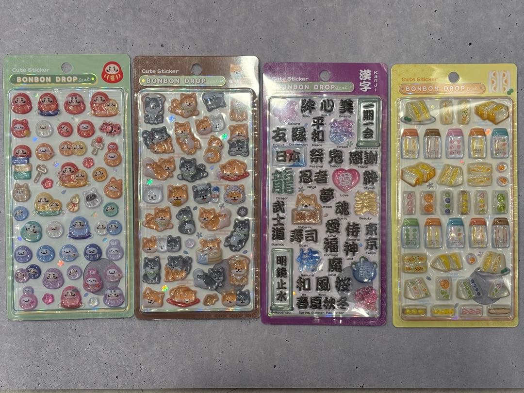 新柄　クーリア　ボンボンドロップシール　和柄　8点セット