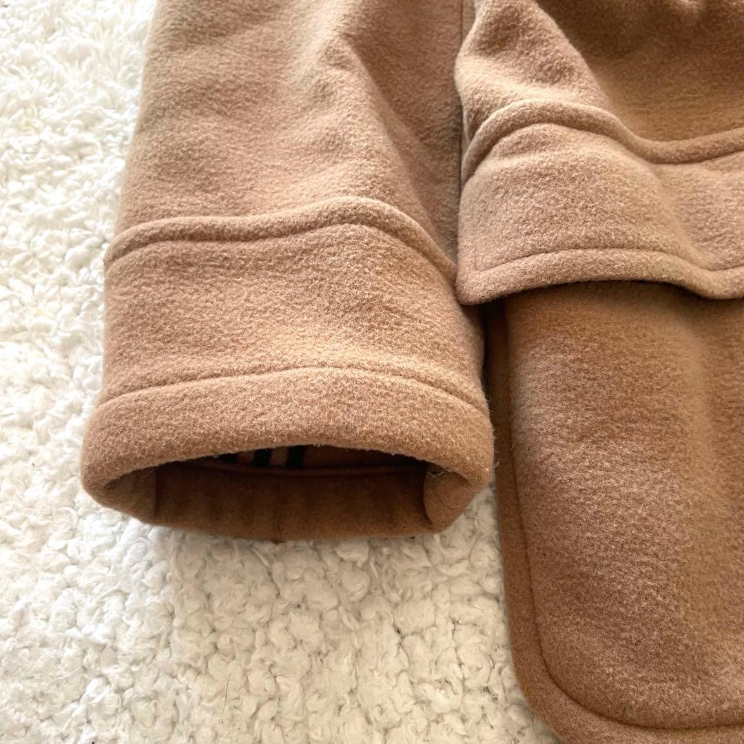 BURBERRY BLUE LABEL チェック ロングダッフルコート キャメル