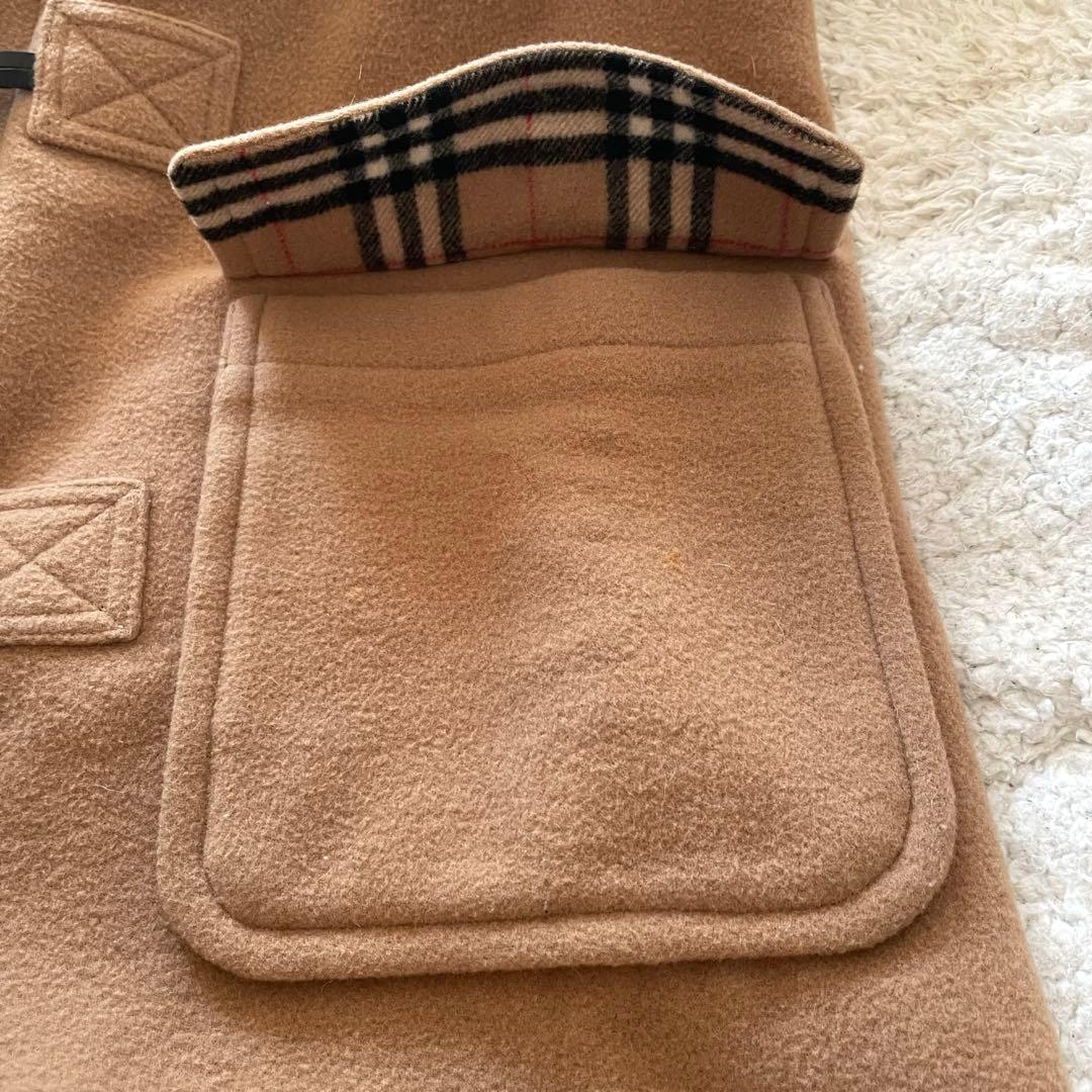 BURBERRY BLUE LABEL チェック ロングダッフルコート キャメル