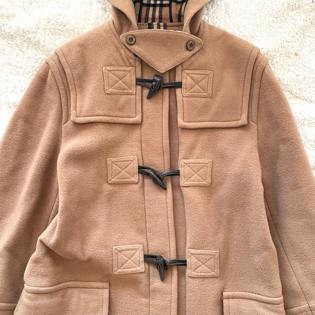 BURBERRY BLUE LABEL チェック ロングダッフルコート キャメル