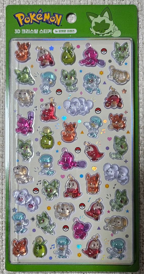 韓国限定 ポケモン ポケピース ステッカー ８枚セット