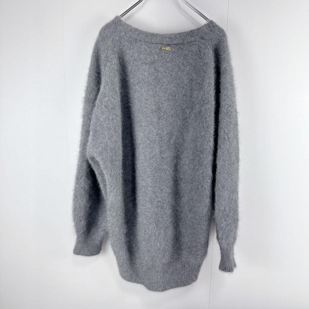 美品　Loungedress ラウンジドレス　FURカシミヤVニット　グレー