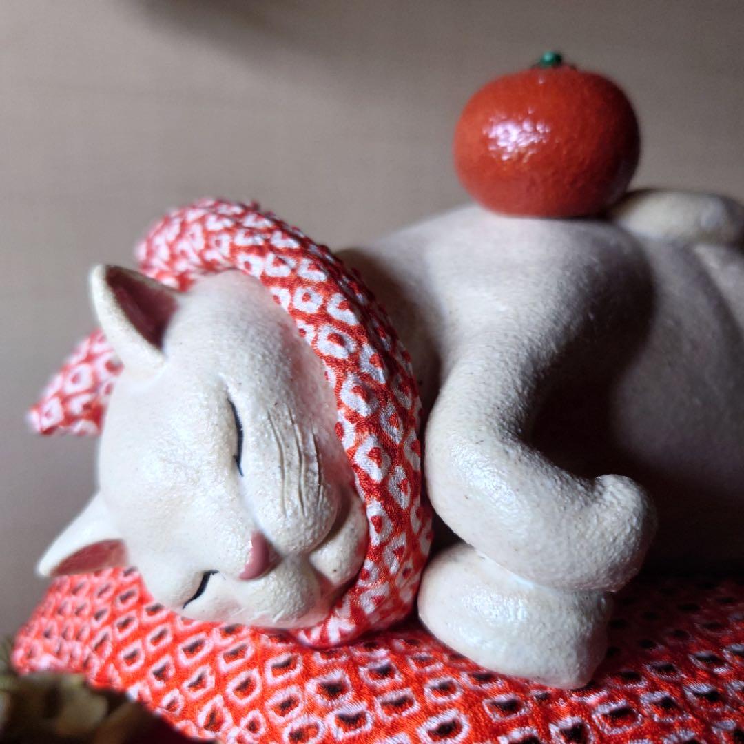 シロ猫　眠り猫　作家サイン