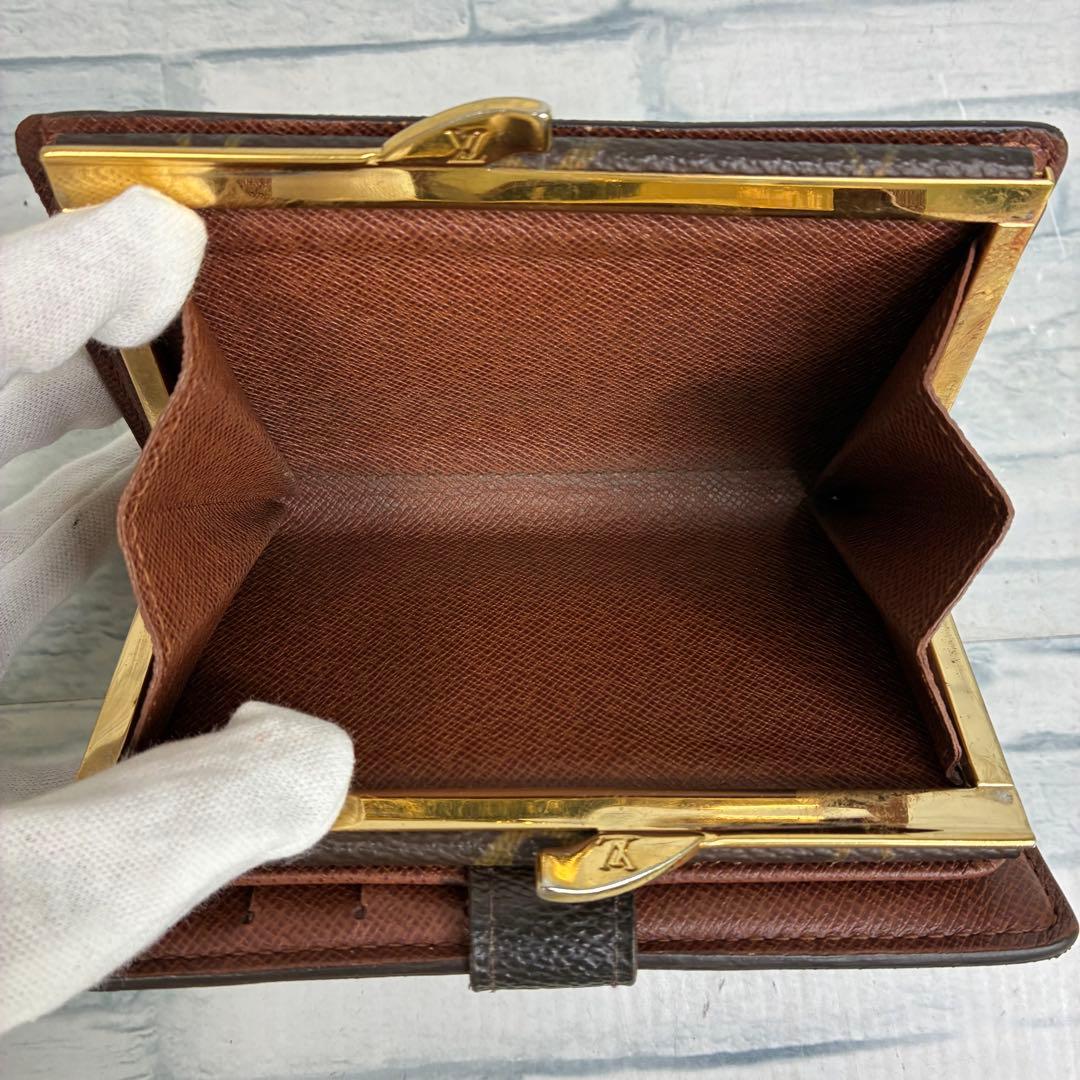 極美品　60 ルイヴィトン モノグラム 二つ折り財布　がま口　uo7