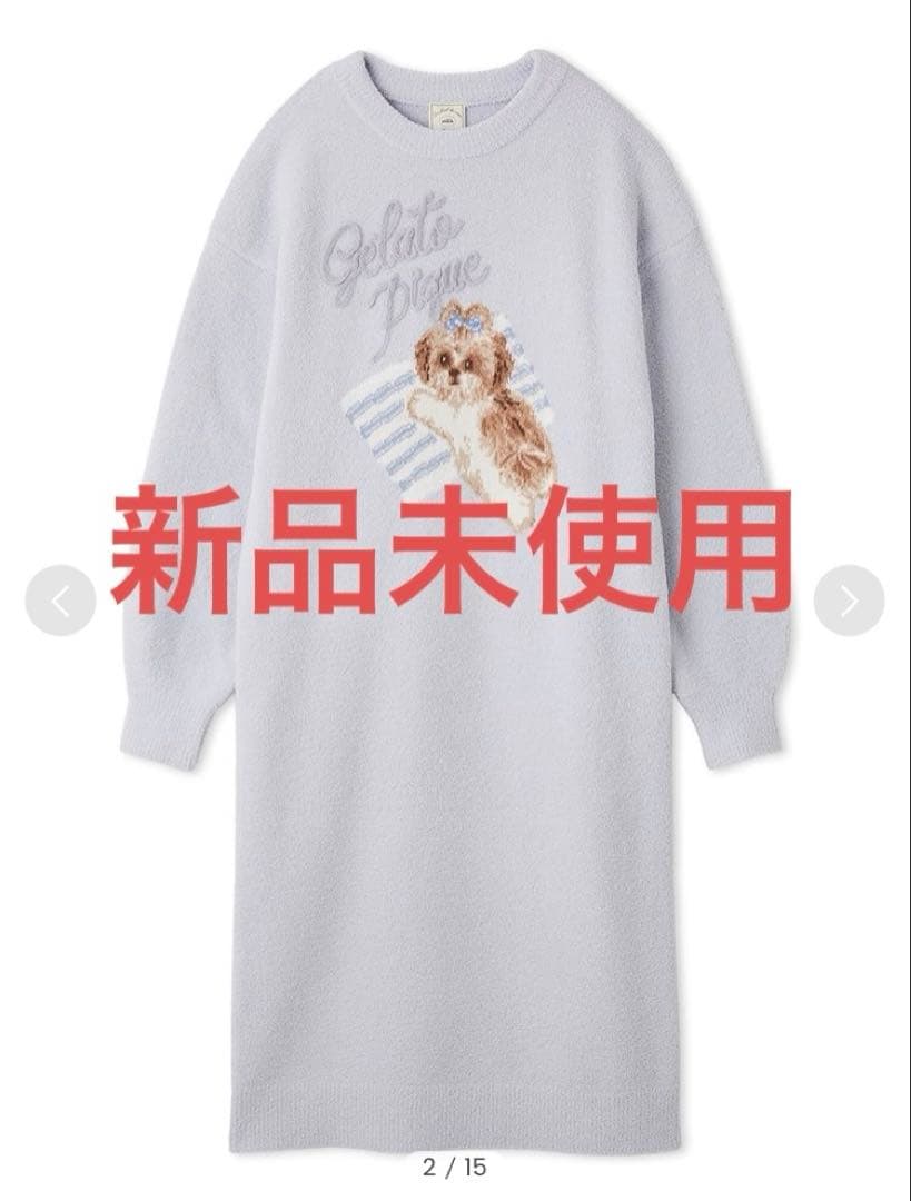 値下げ〜11/16 新品未使用ジェラートピケ シーズージャガードワンピースブルー