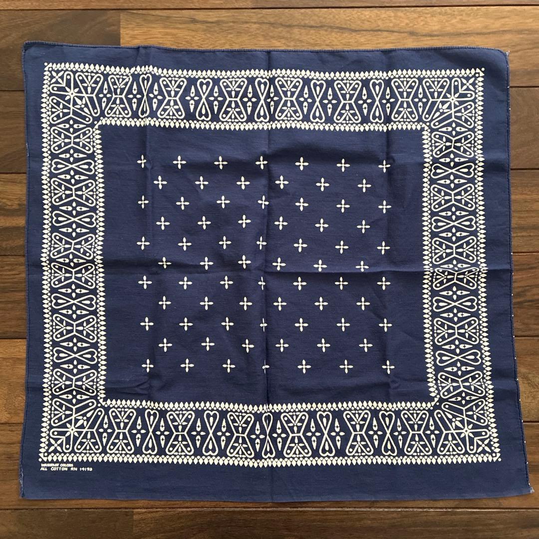 60s バンダナ ヴィンテージ クロス柄 RN14193 ネイビー