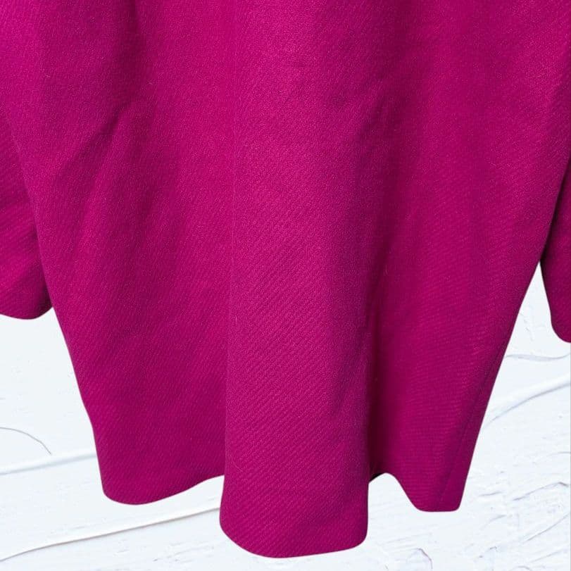 ❤新品❤AS KNOW AS大きいサイズ15号ウール混 丸首ジップコート濃ピンク