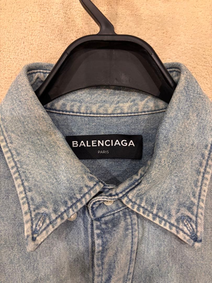 BALENCIAGA デニムシャツ 長袖 ライトブルー