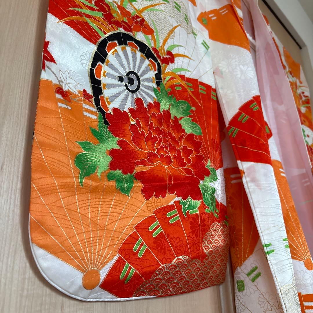 七五三　7歳女の子 着物＆帯＆帯締め＆草履＆バッグ　セット　中古品