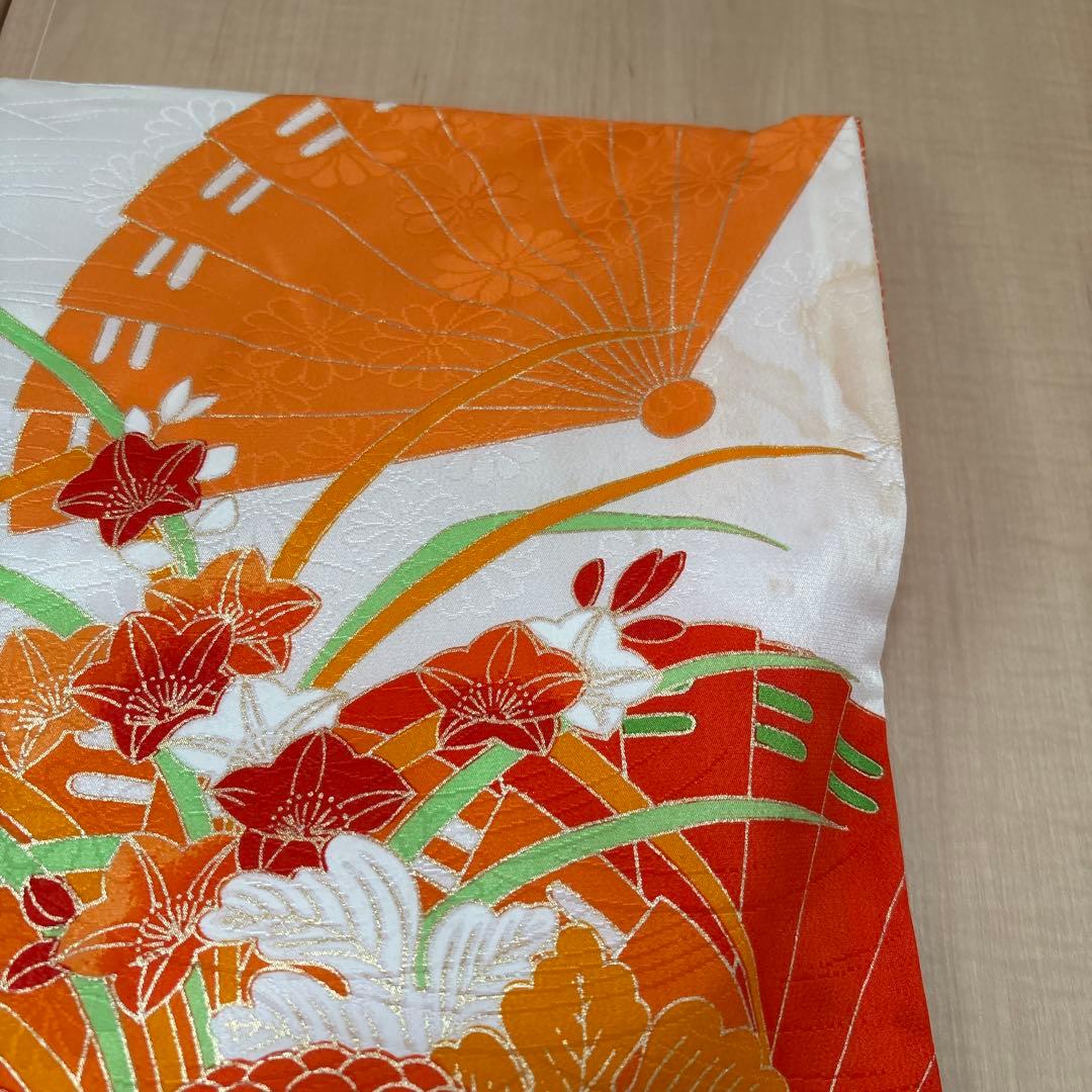 七五三　7歳女の子 着物＆帯＆帯締め＆草履＆バッグ　セット　中古品