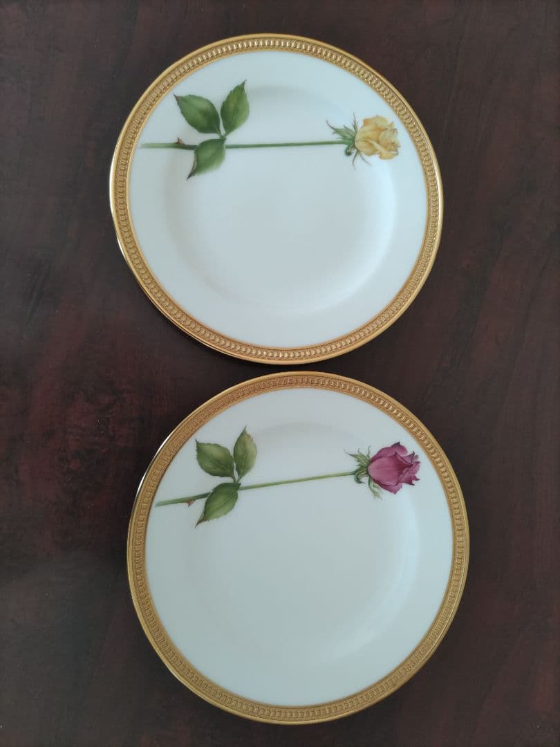 大倉陶園バラの花柄20cm 陶磁器皿 2枚セット