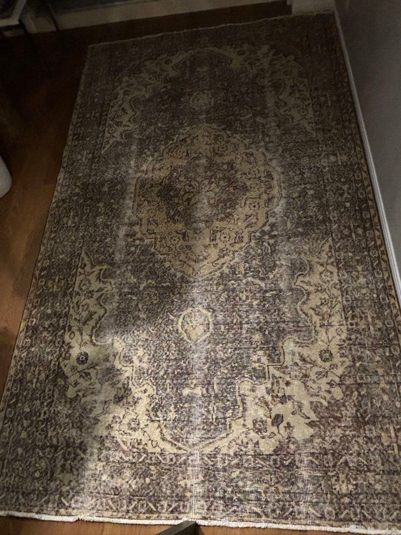 トルコヴィンテージラグ　大判165x286メダリオン グレージュ