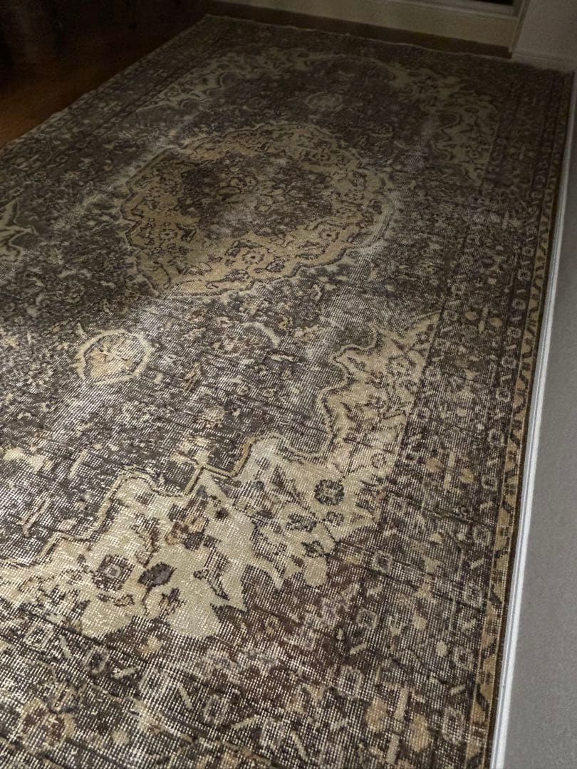 トルコヴィンテージラグ　大判165x286メダリオン グレージュ