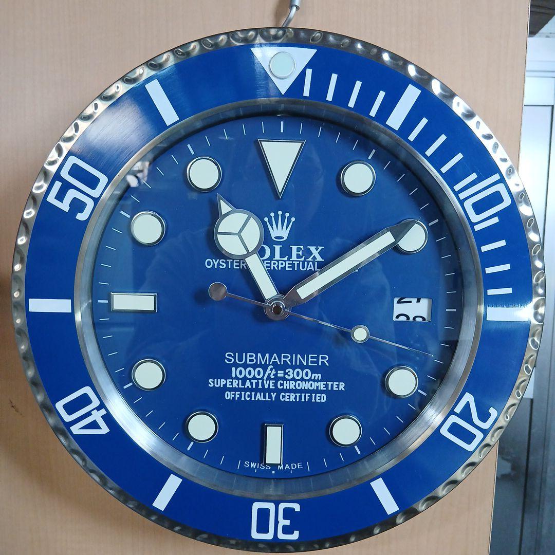 ロレックス　サブマリーナ　青サブ　拡大鏡　掛け時計　非売品