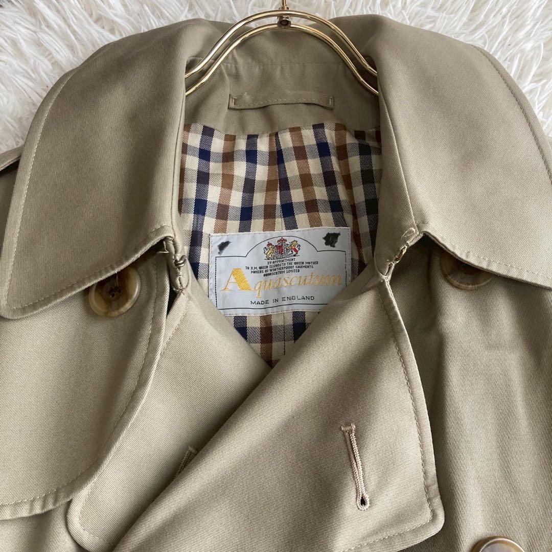 Aquascutum トレンチコート カーキ キレイめ オフィス ビジネス