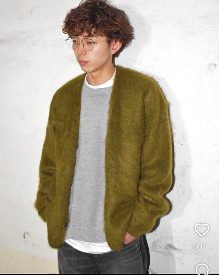 【美品】a.r.p MohairCardiganモヘアカーディガン オリーブ
