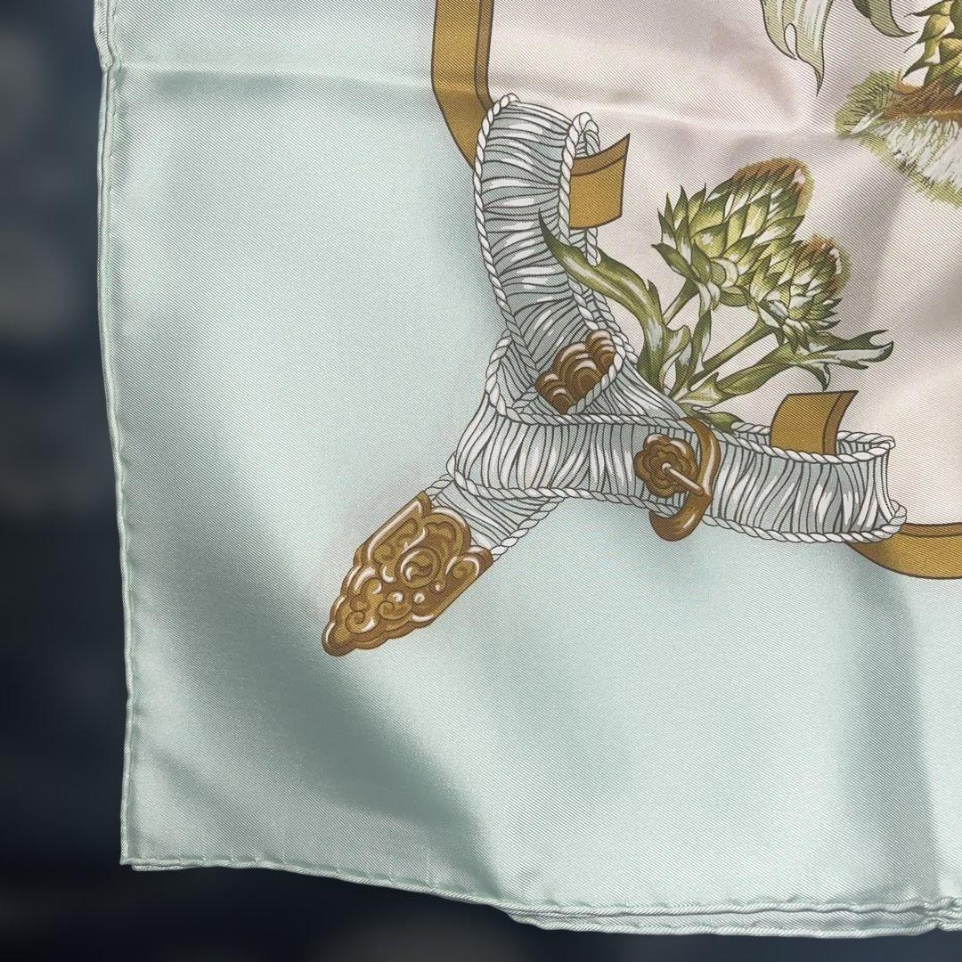 エルメス　スカーフ　シルク　花柄　90