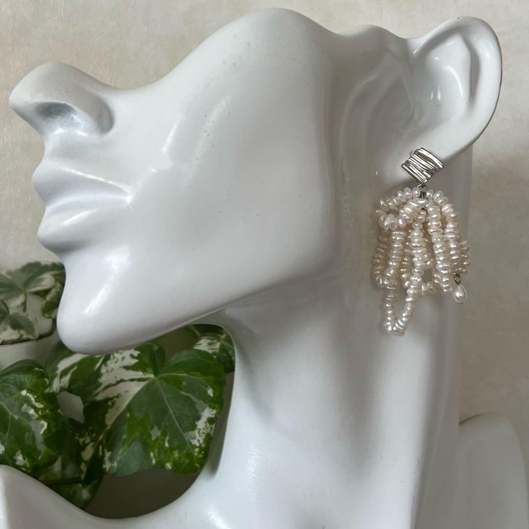 2点まとめ　パールシャワーピアス　オイスターパールラリエットネックレス