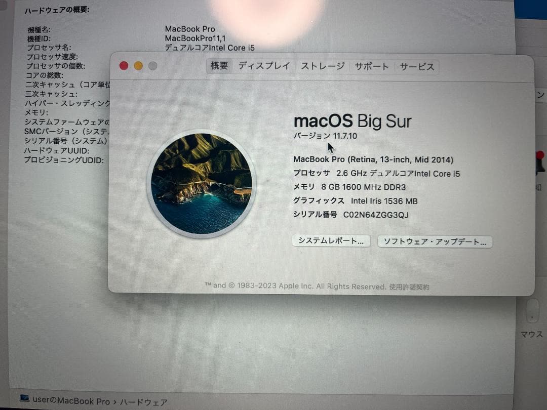 MacBook Pro MGX82J/A SSD256GB 付属品完備