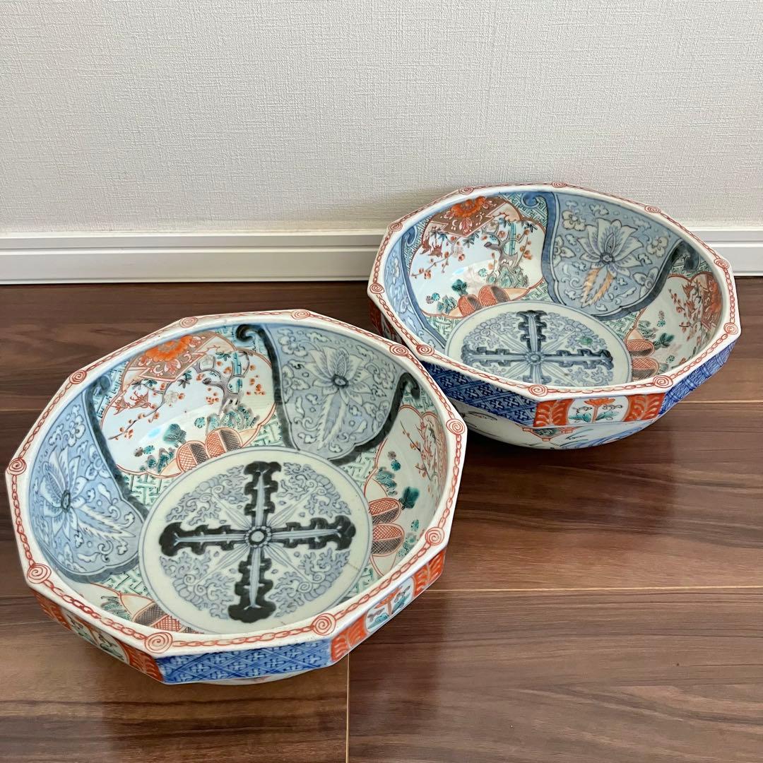 古伊万里　色絵　大鉢　2客