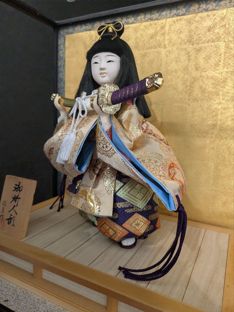 【古民家発掘】五月人形　御所人形 ガラスケース入り　伝統工芸品