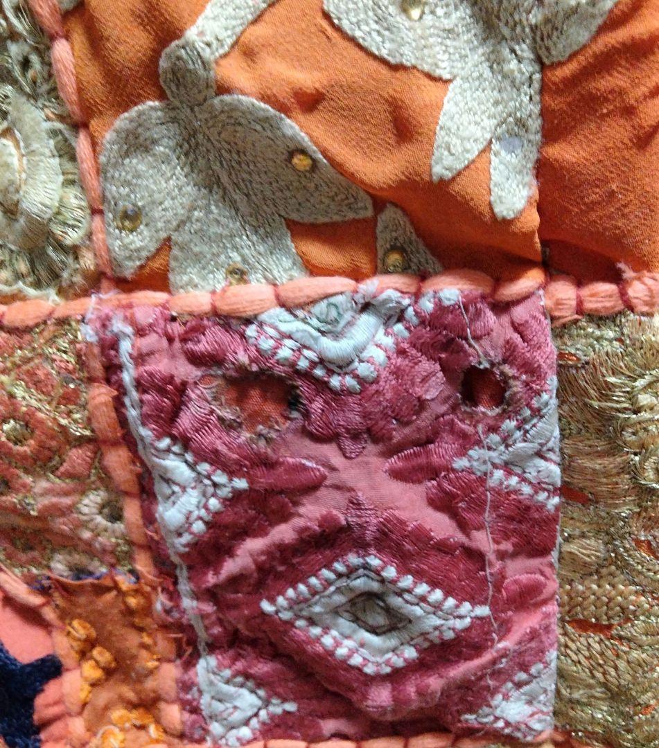 インド カンバディア パッチワーク オレンジ【6-33】