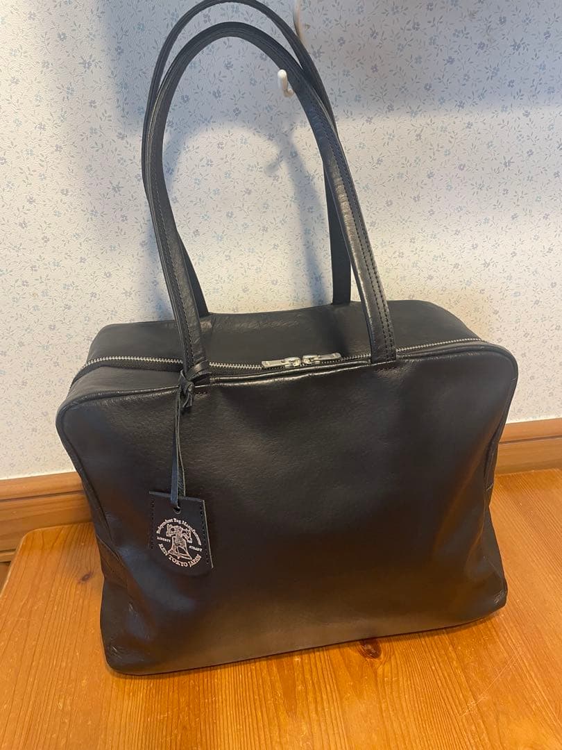 REN レザー ボストンバッグ 黒